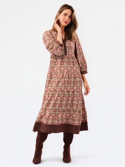 Mary Square Cameron Dress Ashdown Abbey Cocoa