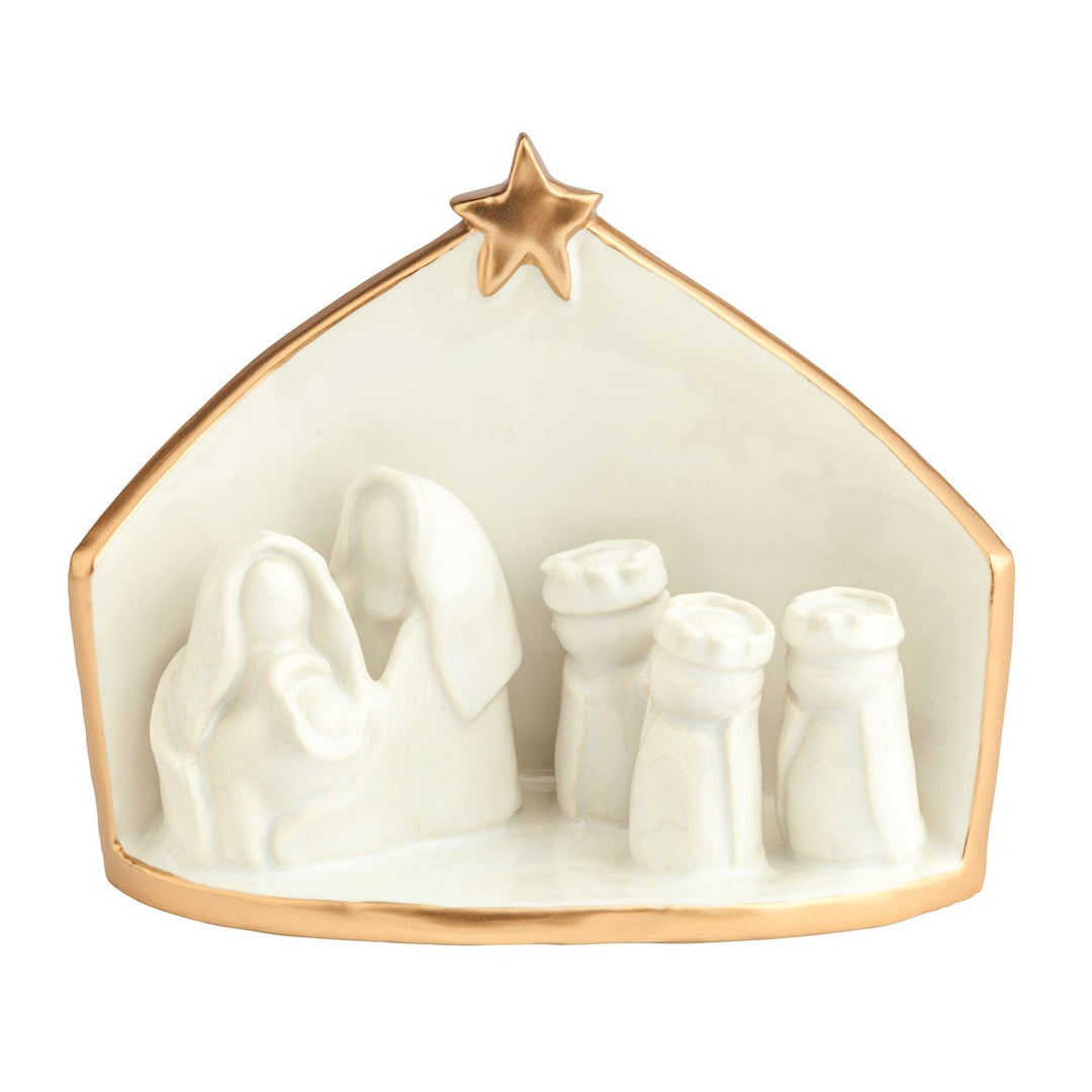 Mud Pie Ceramic Gold Edge Nativity