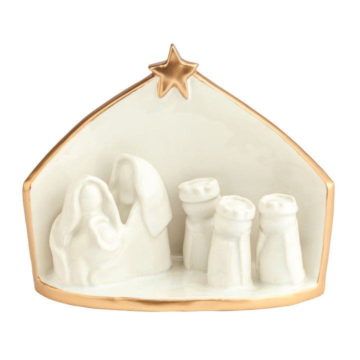 Mud Pie Ceramic Gold Edge Nativity