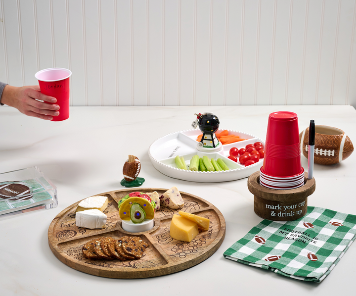 Mud Pie Football Napkin Weight Set