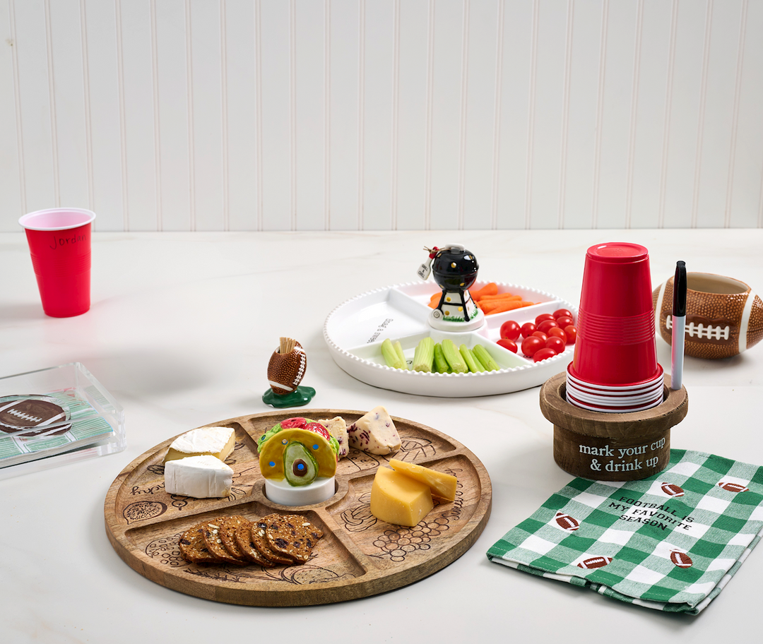 Mud Pie Football Napkin Weight Set