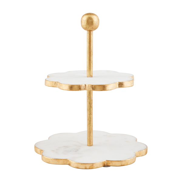 Mud Pie Scallop Gold Marble Tier Stand
