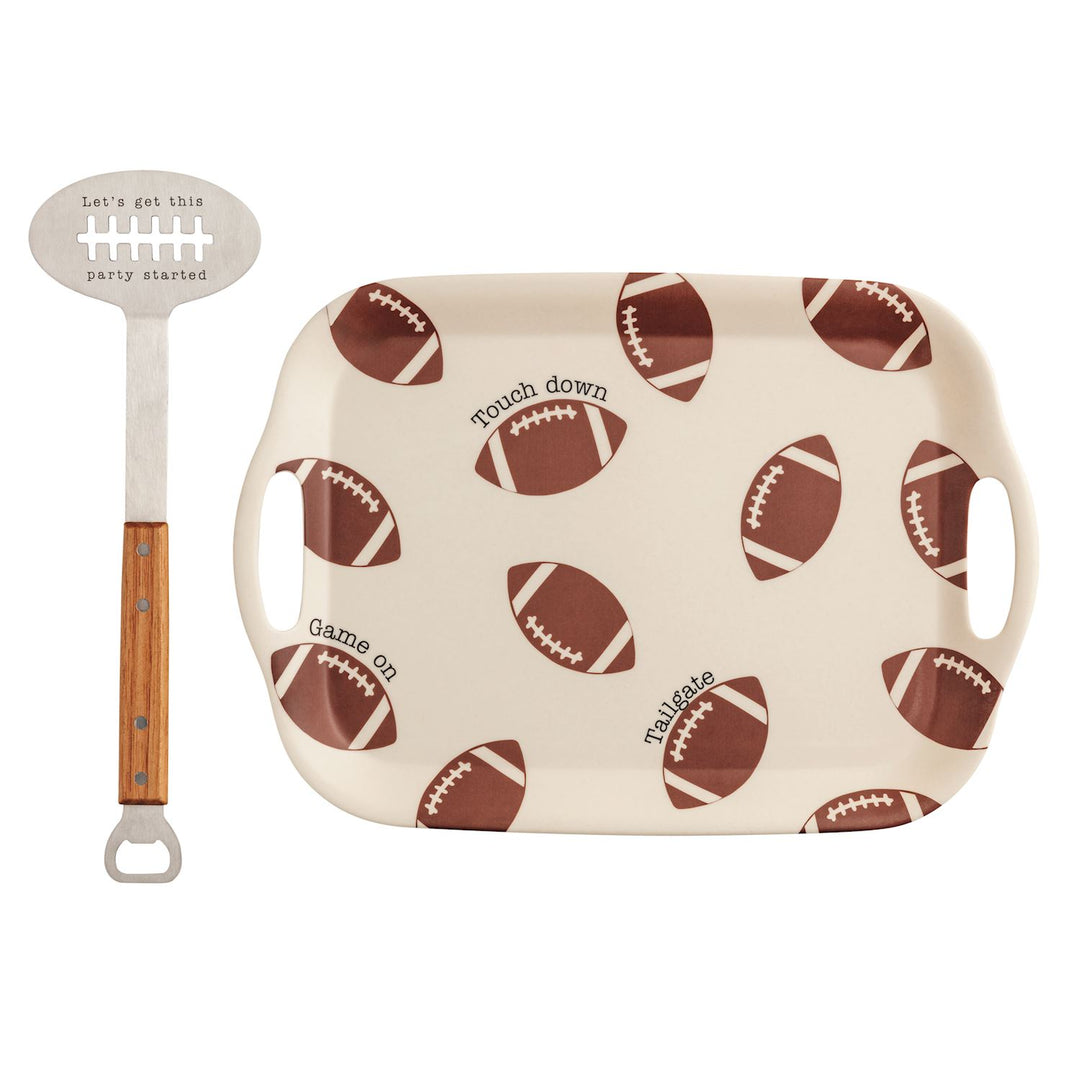 Mud Pie Football Tray with Spatula