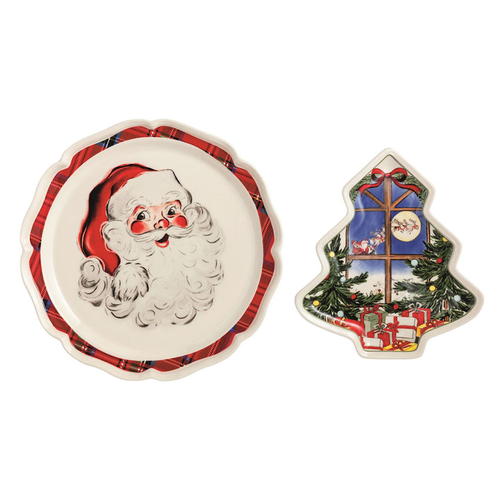 Mud Pie Santa &amp; Tree Platter