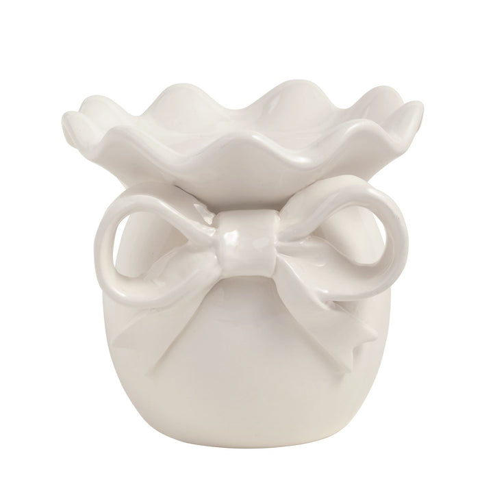 Mud Pie Bow Pillar Ceramic Holder