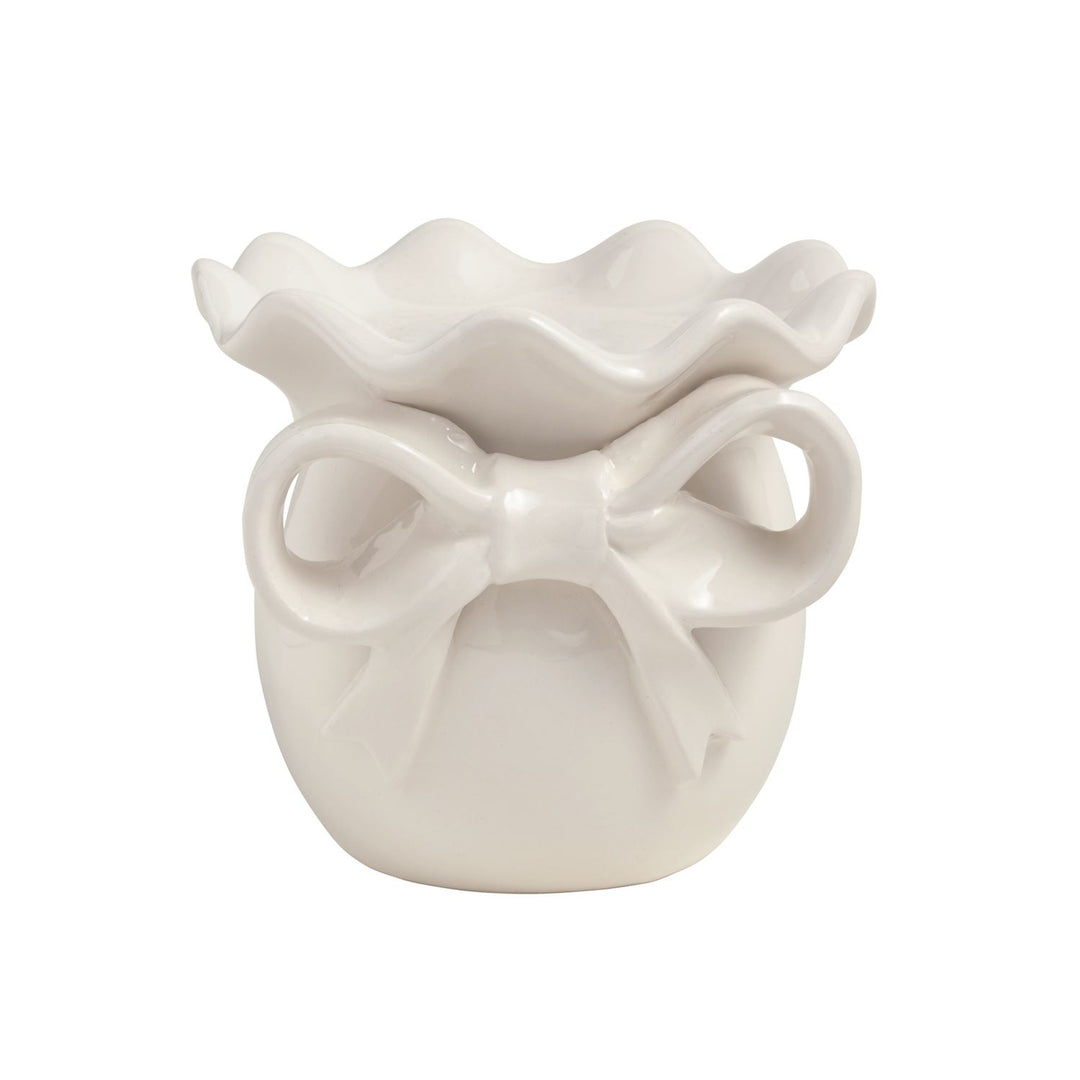 Mud Pie Bow Pillar Ceramic Holder