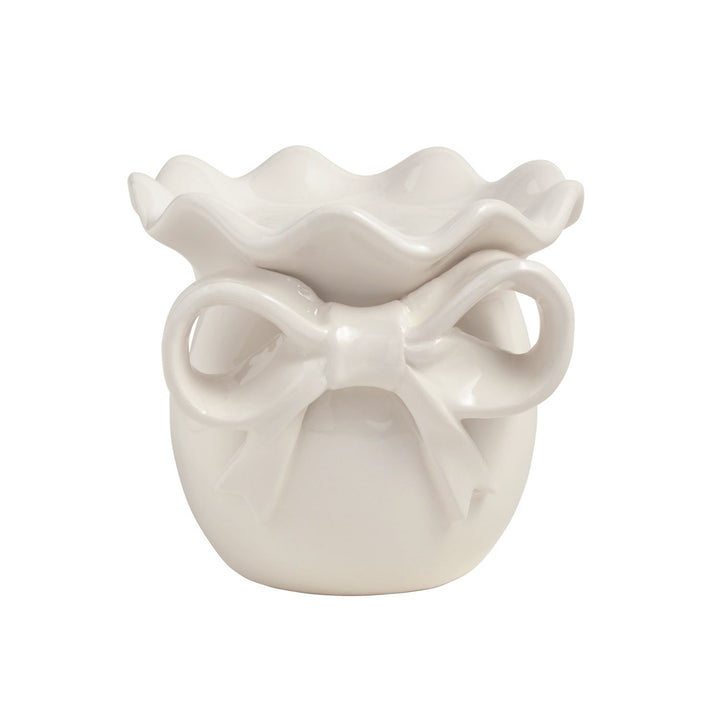 Mud Pie Bow Pillar Ceramic Holder