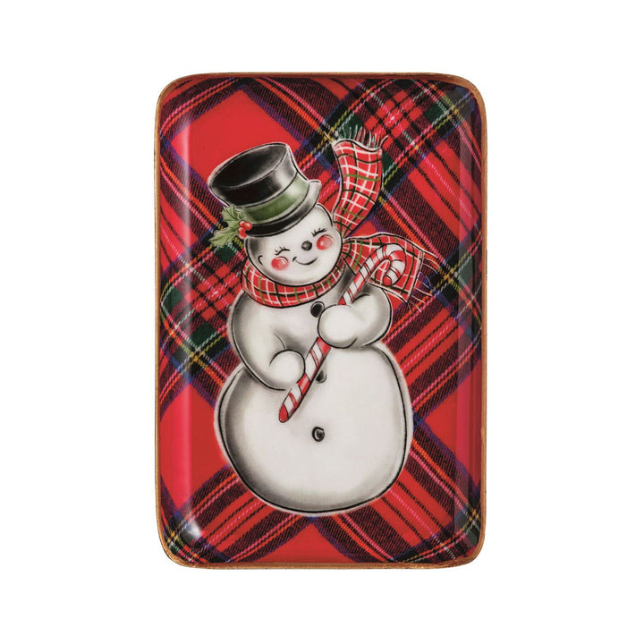 Mud Pie Tartan Christmas Character Tidbit Trays