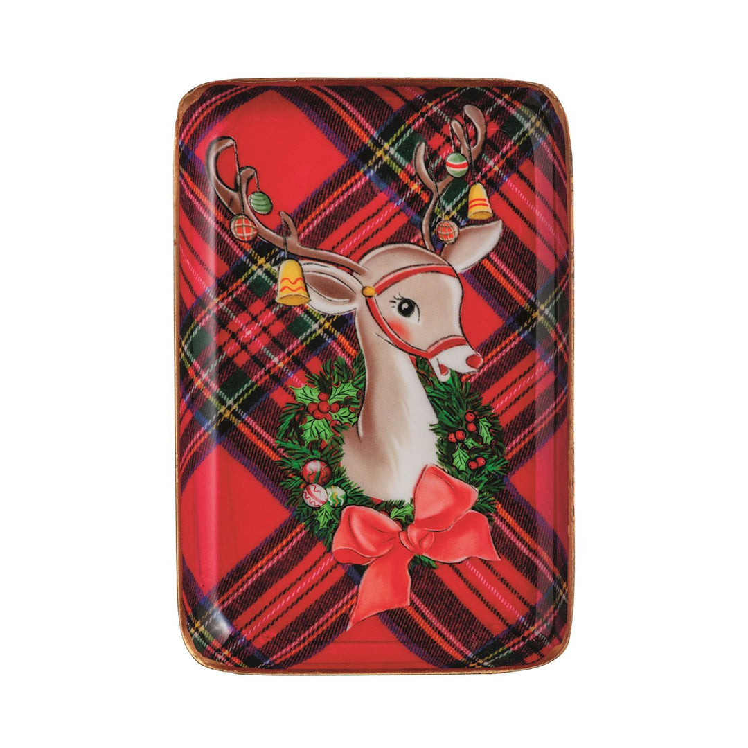 Mud Pie Tartan Christmas Character Tidbit Trays