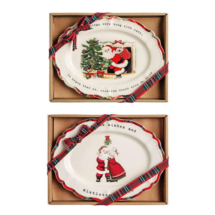 Mud Pie Classic Christmas Sentiment Plates