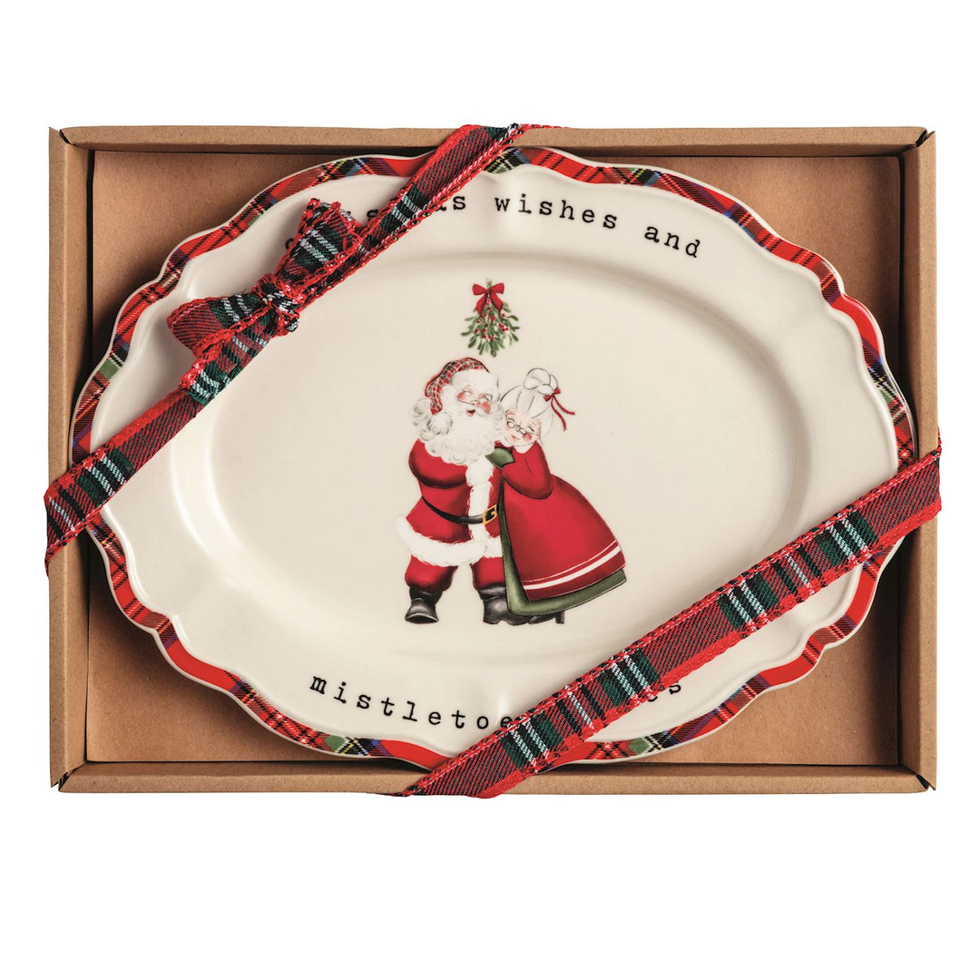 Mud Pie Classic Christmas Sentiment Plates