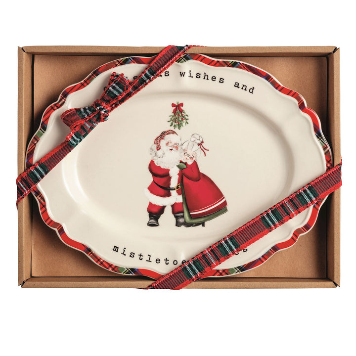 Mud Pie Classic Christmas Sentiment Plates