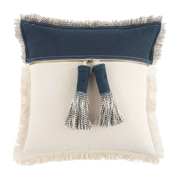 Mud Pie Square Two Toned Dhurrie Pillow