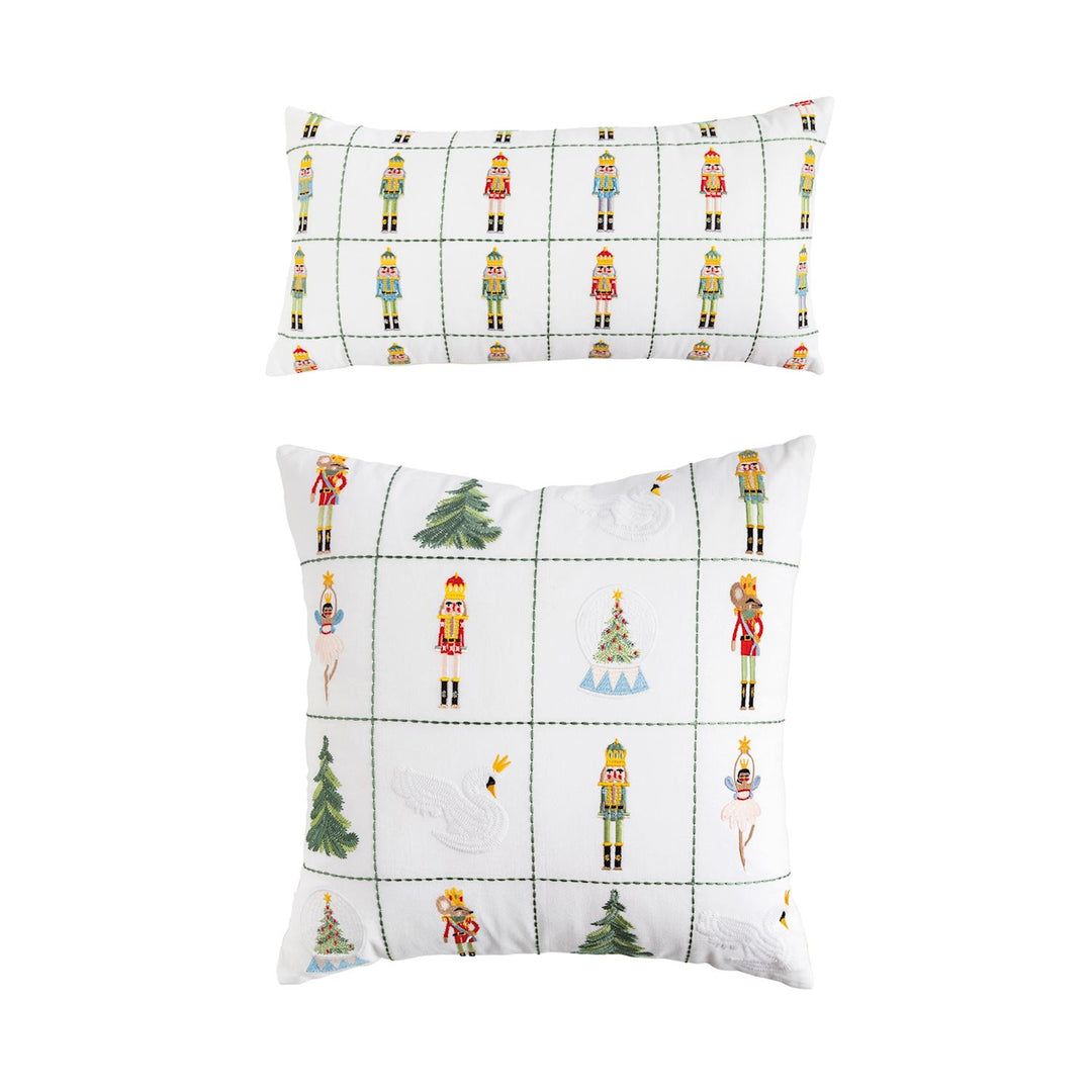 Mud Pie Embroidered Nutcracker Pillow