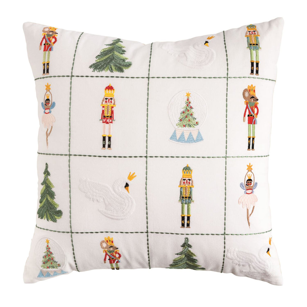 Mud Pie Embroidered Nutcracker Pillow