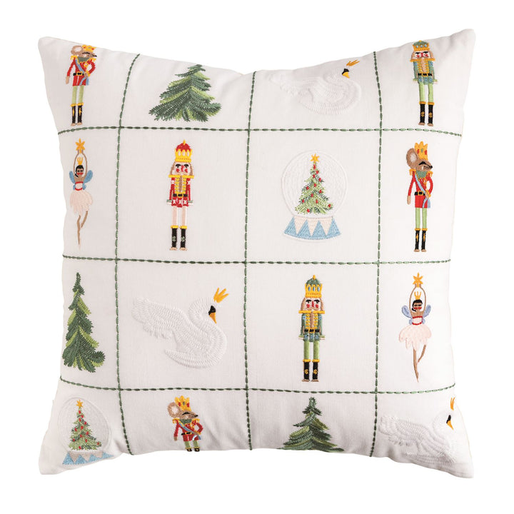Mud Pie Embroidered Nutcracker Pillow