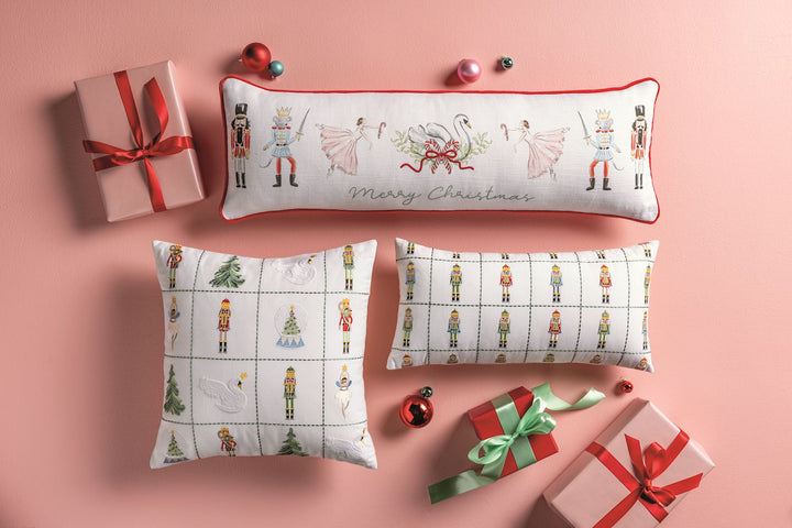 Mud Pie Embroidered Nutcracker Pillow