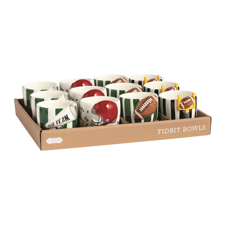 Mud Pie Football Tidbit Bowls