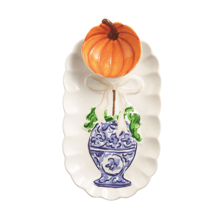Mud Pie Pumpkin Tray and Tidbit Set
