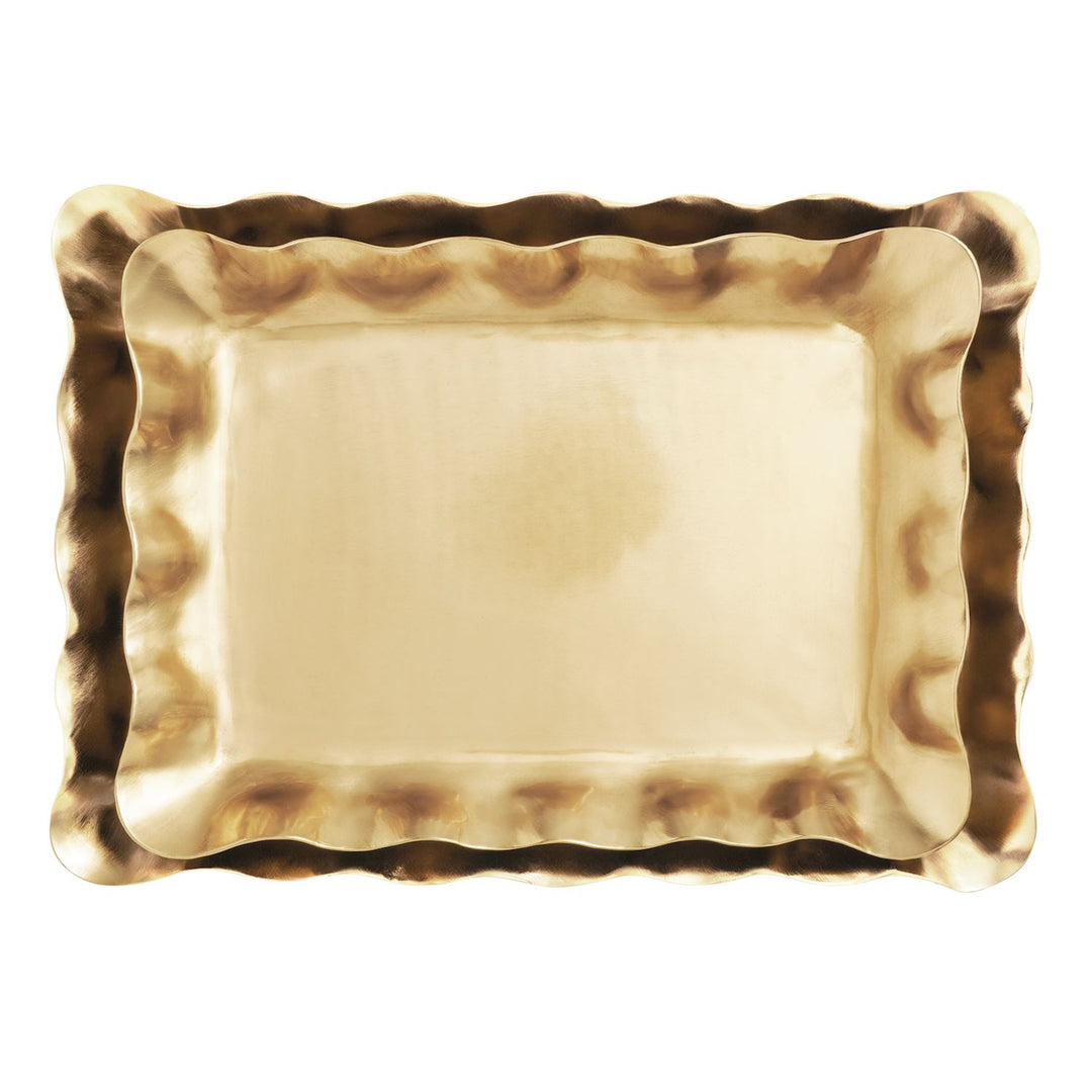 Mud Pie Brass Ruffle Tray