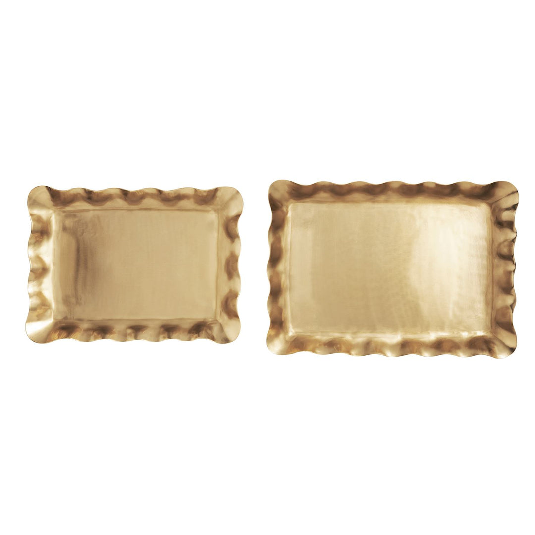 Mud Pie Brass Ruffle Tray