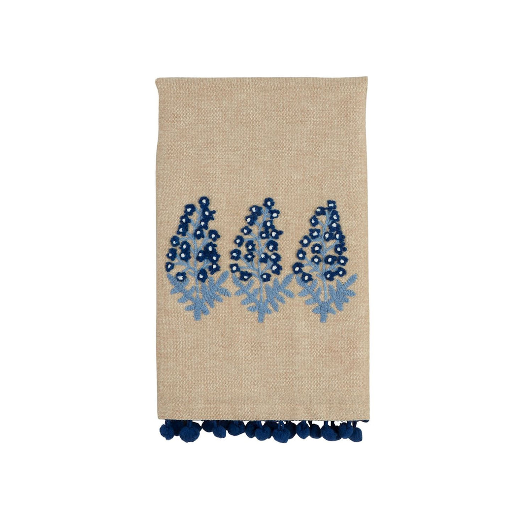 Mud Pie Print Embroidered Towel