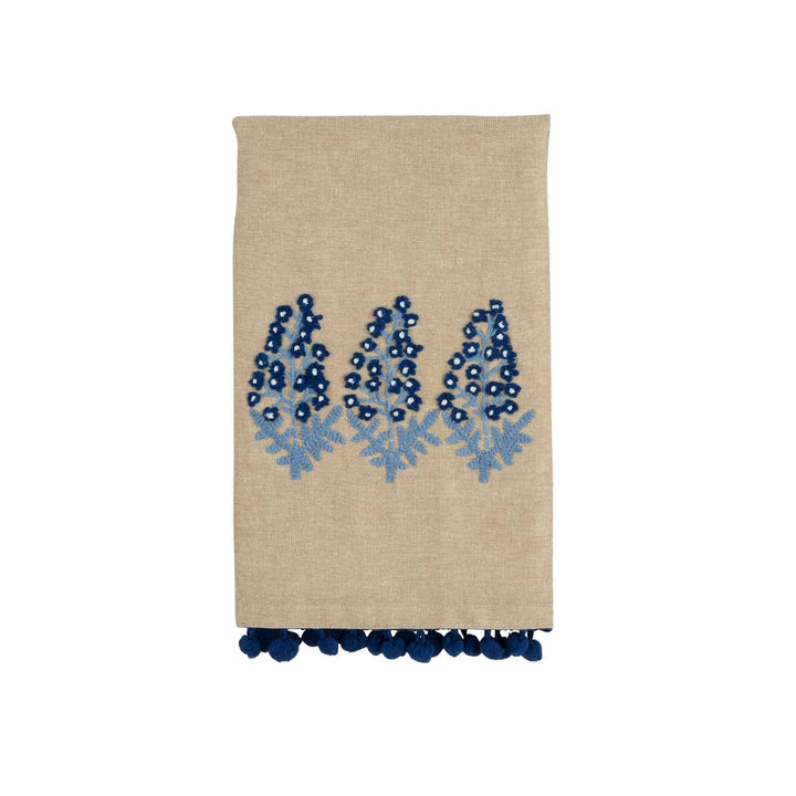 Mud Pie Print Embroidered Towel