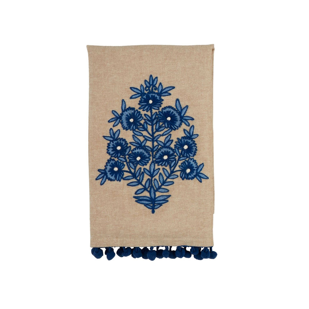 Mud Pie Print Embroidered Towel