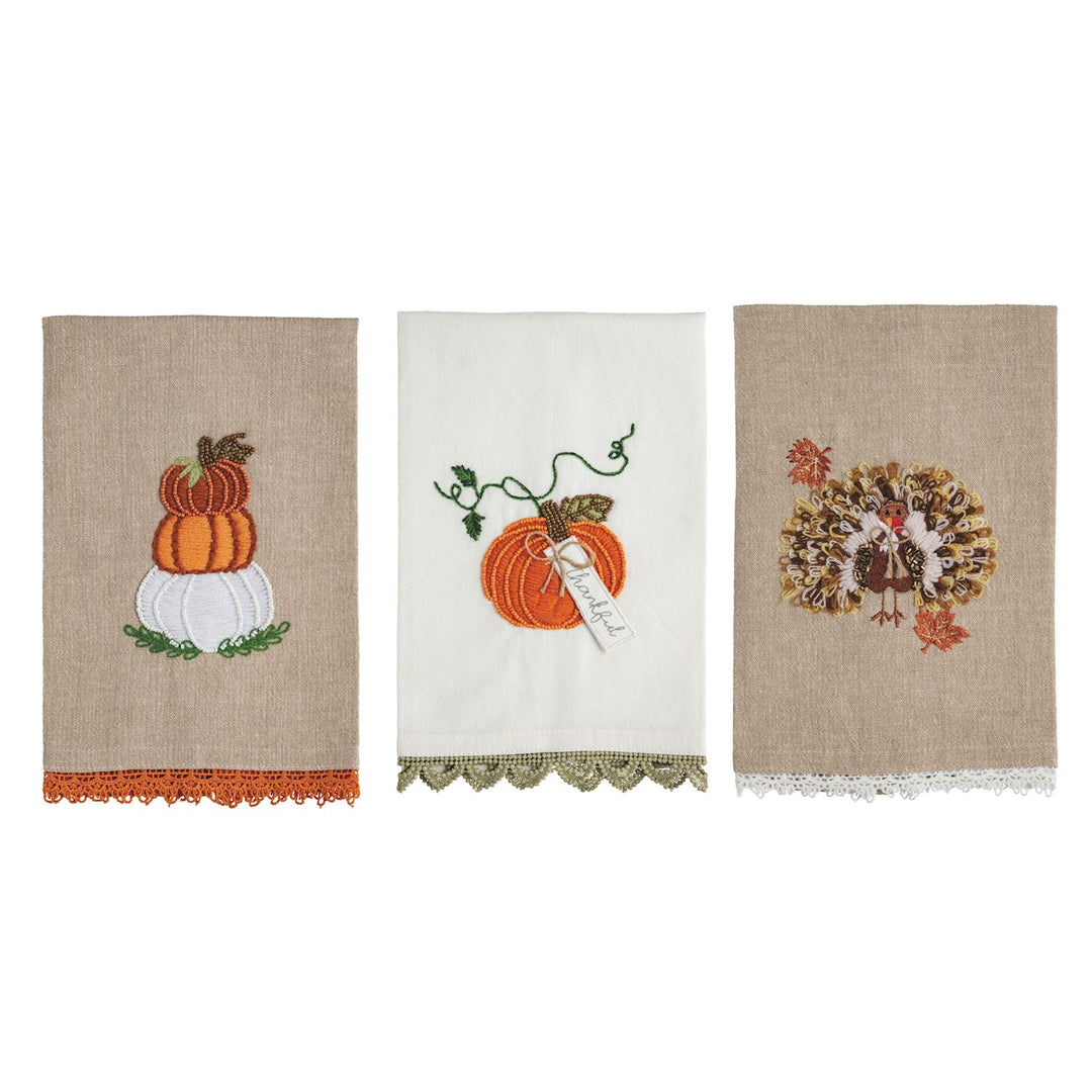Mud Pie Bead Embroidered Gather Towel
