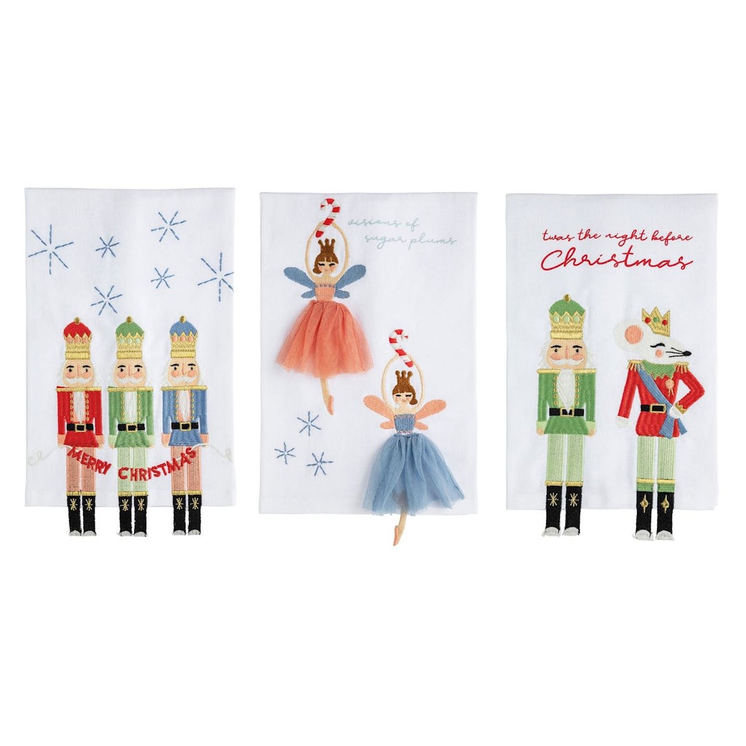 Mud Pie Christmas Dangle Embroidery Towel