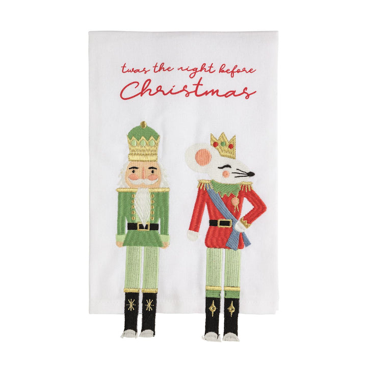 Mud Pie Christmas Dangle Embroidery Towel