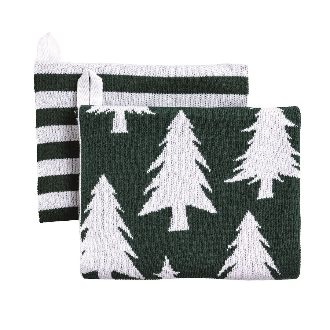 Mud Pie White Christmas Knit Towel Sets
