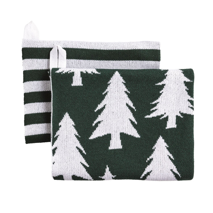 Mud Pie White Christmas Knit Towel Sets