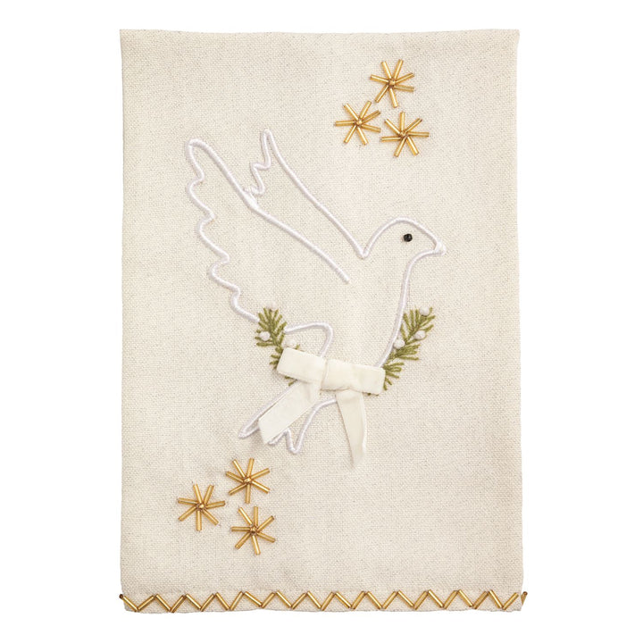 Mud Pie White Christmas Embroidery Towels