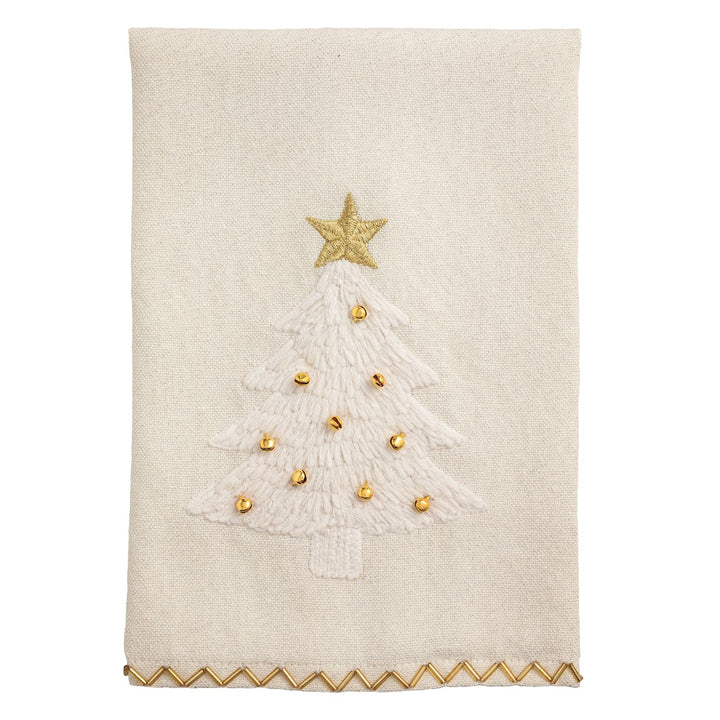 Mud Pie White Christmas Embroidery Towels