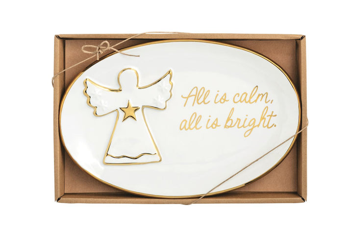 Mud Pie Gold Edge Christmas Sentiment Plates