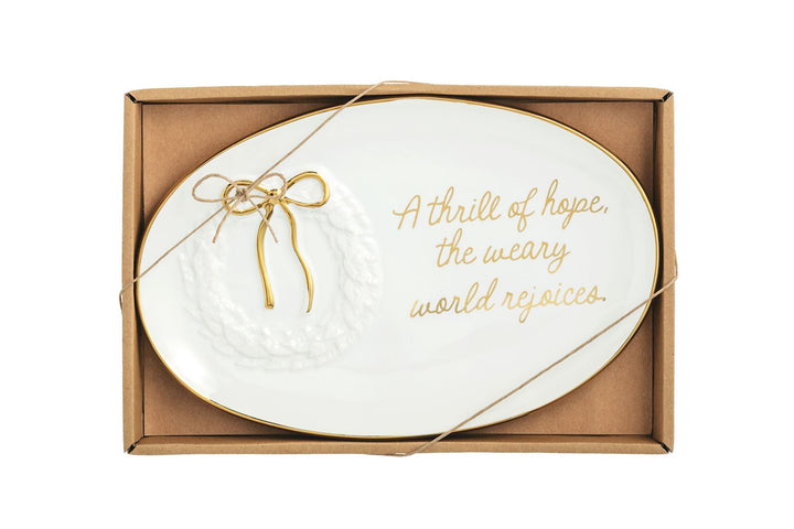 Mud Pie Gold Edge Christmas Sentiment Plates