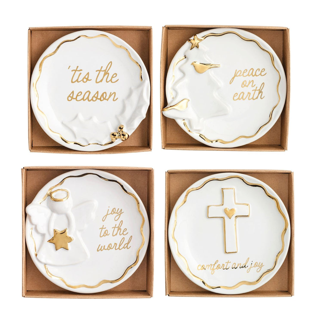 Mud Pie Christmas Gold Trinket Dish