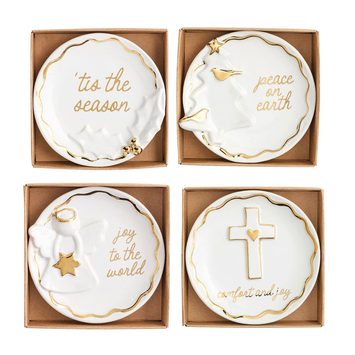 Mud Pie Christmas Gold Trinket Dish