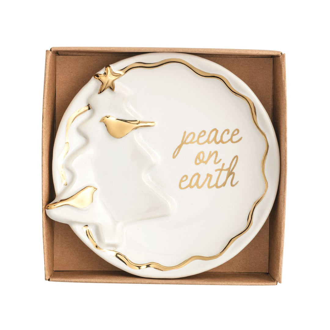 Mud Pie Christmas Gold Trinket Dish