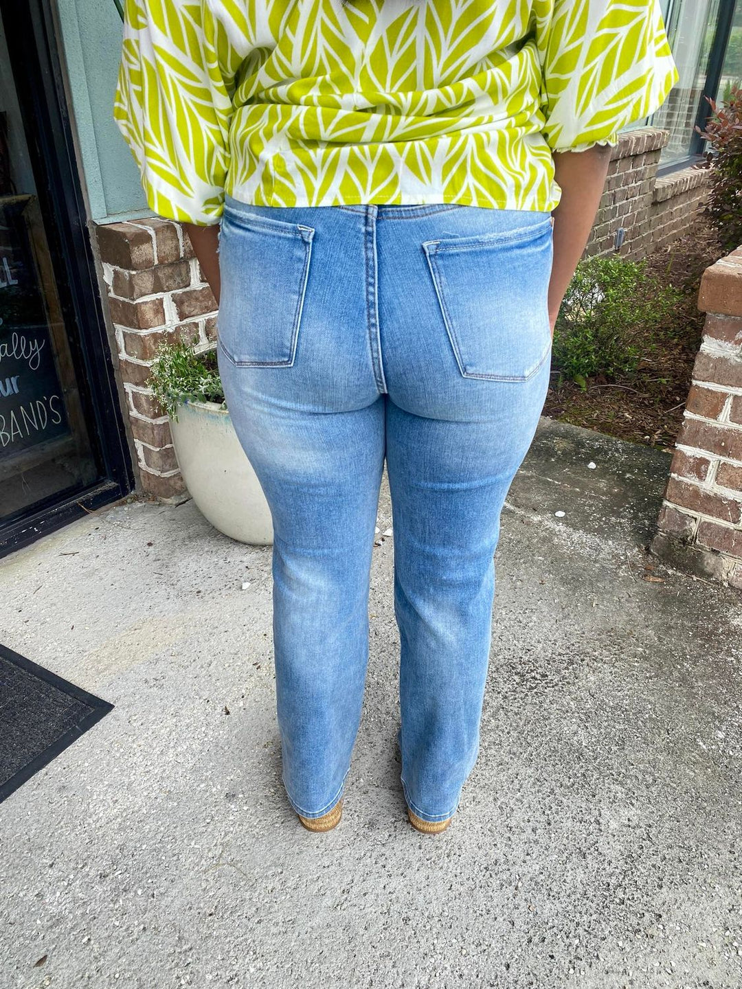 Judy Blue Girly HW Tummy Control Straight CURVY
