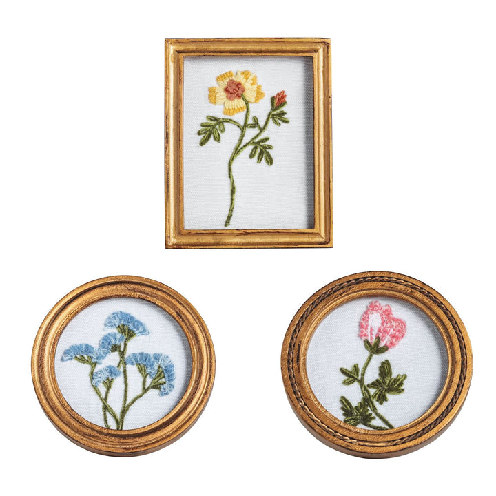 Mud Pie Embroidered Floral Art Frame