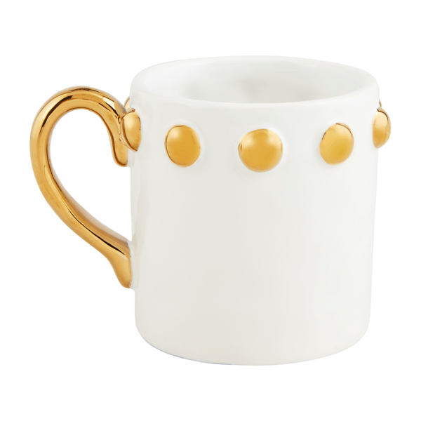 Mud Pie Gold Dot Ceramic Mug