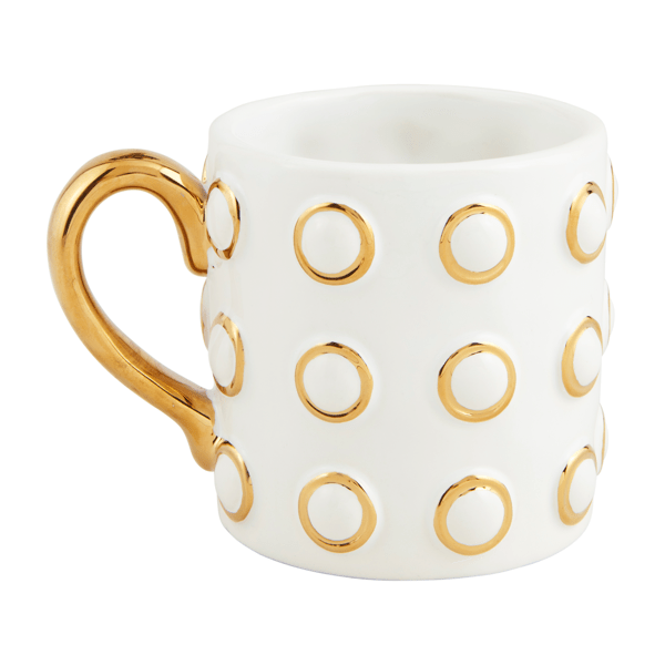 Mud Pie Gold Dot Ceramic Mug