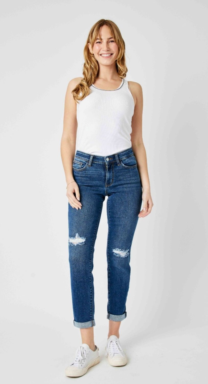 Judy Blue New Vision Mid Rise Slim, CURVY