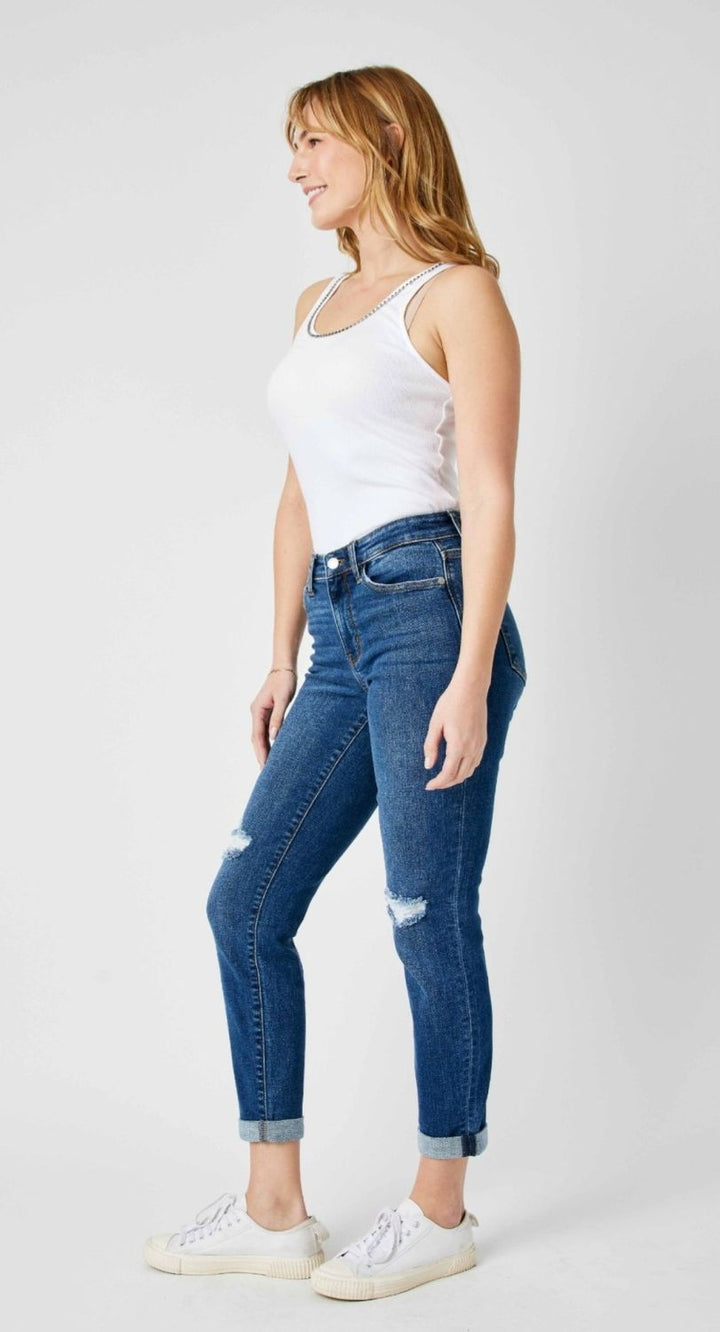 Judy Blue New Vision Mid Rise Slim, CURVY