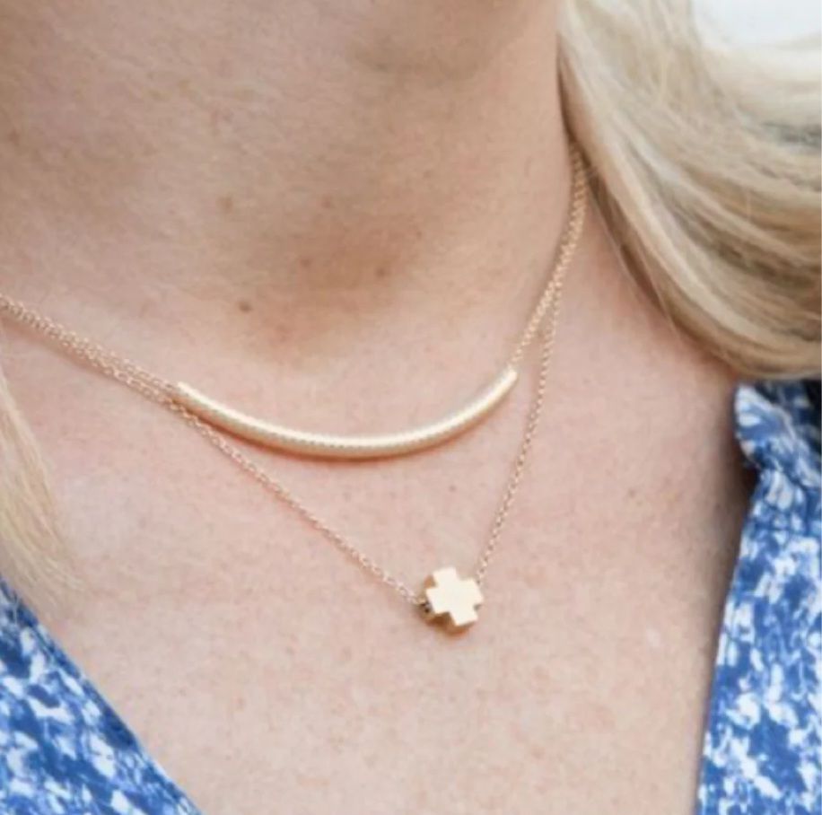 enewton 16" Necklace Gold - Bliss Bar Textured Gold