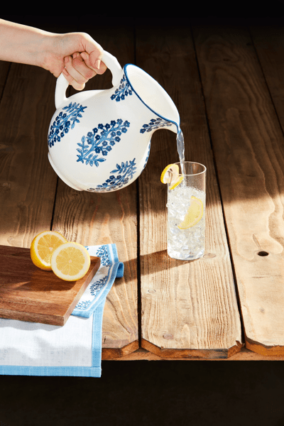 Mud Pie Block Print Pitcher