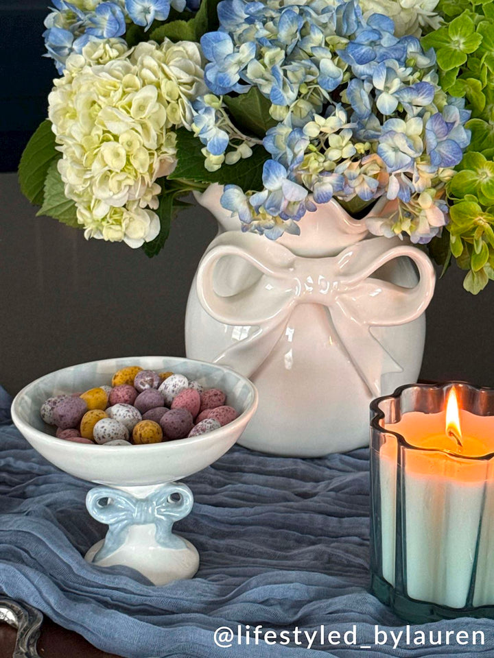 Mud Pie Gingham Bow Candy Dish
