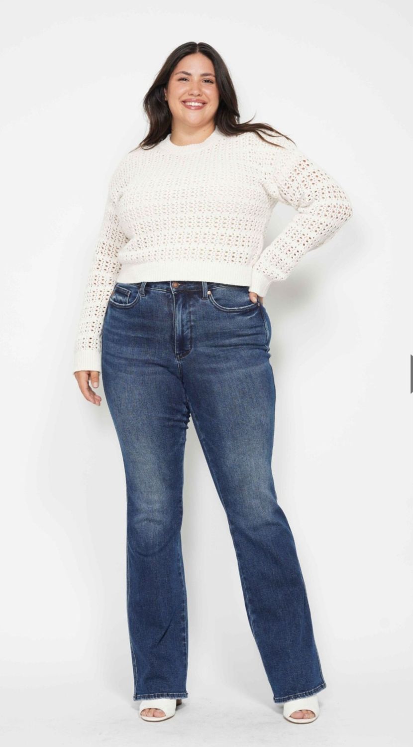 Judy Blue See Ya HW Tummy Con. Bootcut, CURVY SHORT